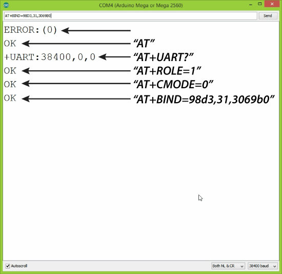 主配置HC-05蓝牙模块Arduino